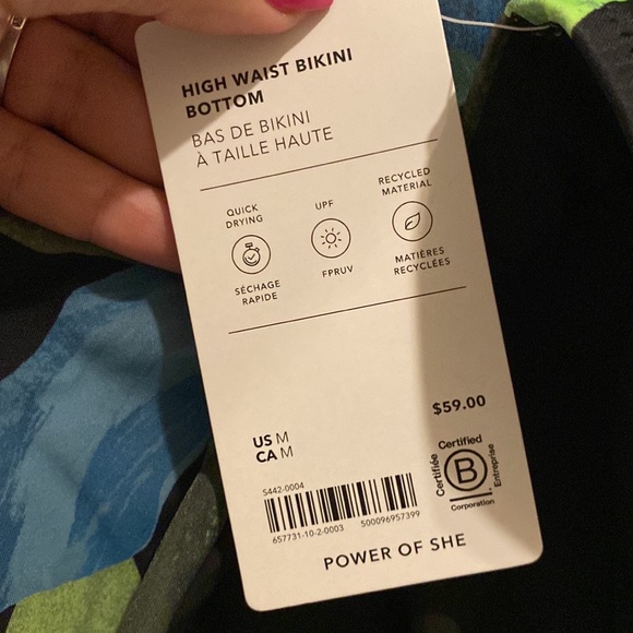 💚 Athleta High Waist Bikini Bottom // Liana Floral Green - Picture 6 of 12